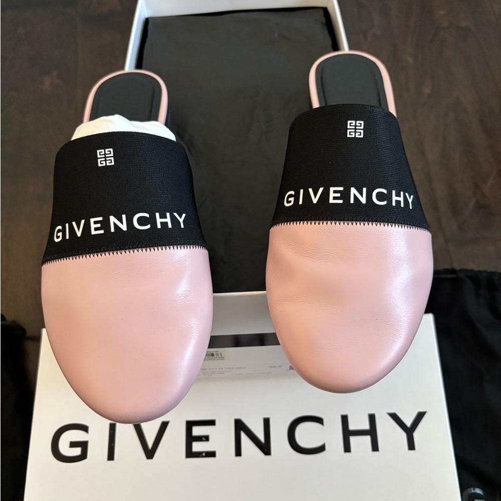 Givenchy Blush Pink and Black Mules